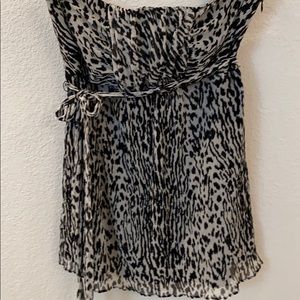Strapless Banana Republic Animal Print Blouse